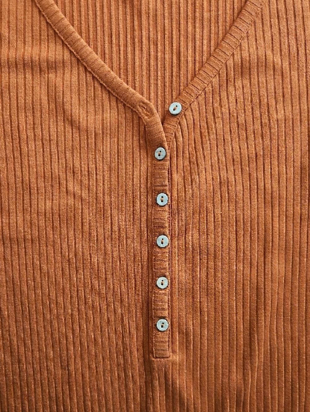 Forever 21 Ribbed Henley Maxi Dress - Rust Orange - Picture 4 of 5